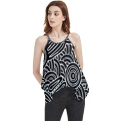 Authentic Aboriginal Art - Meeting Places Flowy Camisole Tank Top by hogartharts