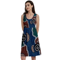 Authentic Aboriginal Art - Riverside Dreaming Classic Skater Dress by hogartharts