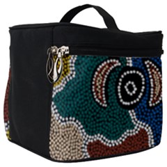 Authentic Aboriginal Art - Riverside Dreaming Make Up Travel Bag (big) by hogartharts