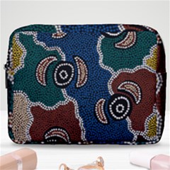 Authentic Aboriginal Art - Riverside Dreaming Make Up Pouch (large) by hogartharts