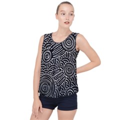 Authentic Aboriginal Art - Meeting Places Bubble Hem Chiffon Tank Top by hogartharts