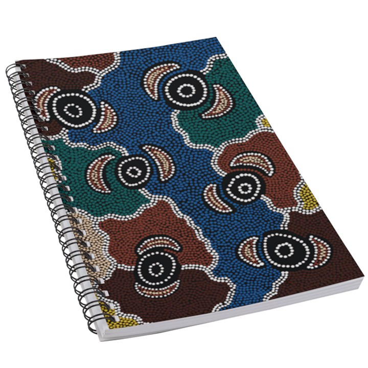 Authentic Aboriginal Art - Riverside Dreaming 5.5  x 8.5  Notebook