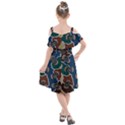 Authentic Aboriginal Art - Riverside Dreaming Kids  Cut Out Shoulders Chiffon Dress View2