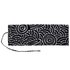 Authentic Aboriginal Art - Meeting Places Roll Up Canvas Pencil Holder (m) by hogartharts