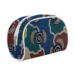 Authentic Aboriginal Art - Riverside Dreaming Make Up Case (small) by hogartharts