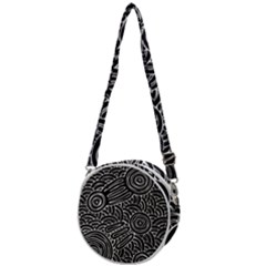 Authentic Aboriginal Art - Meeting Places Crossbody Circle Bag by hogartharts