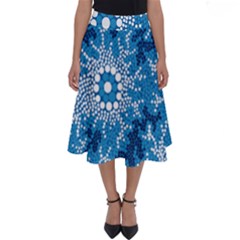 Authentic Aboriginal Art - Waterhole Dreaming Perfect Length Midi Skirt by hogartharts