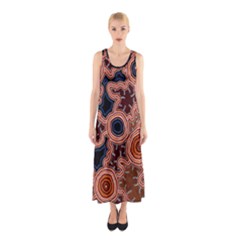 Authentic Aboriginal Art - Pathways Sleeveless Maxi Dress by hogartharts