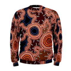 Authentic Aboriginal Art - Pathways Men s Sweatshirt by hogartharts