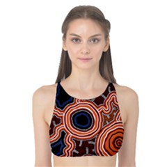 Authentic Aboriginal Art - Pathways Tank Bikini Top by hogartharts