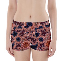 Authentic Aboriginal Art - Pathways Boyleg Bikini Wrap Bottoms by hogartharts