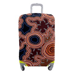 Authentic Aboriginal Art - Pathways Luggage Cover (small) by hogartharts