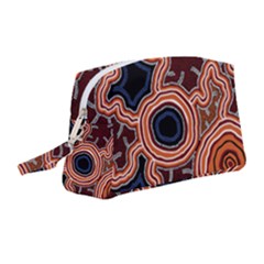 Authentic Aboriginal Art - Pathways Wristlet Pouch Bag (medium) by hogartharts