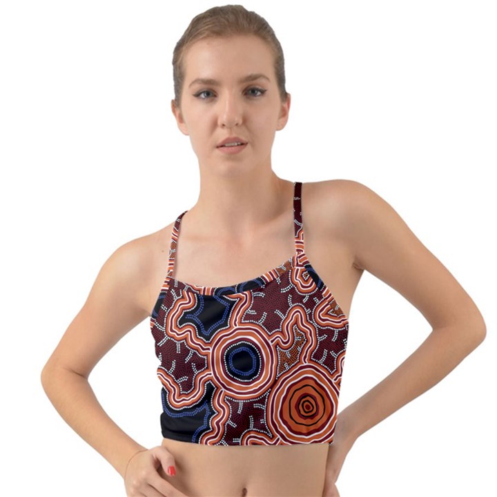 Authentic Aboriginal Art - Pathways Mini Tank Bikini Top