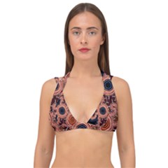 Authentic Aboriginal Art - Pathways Double Strap Halter Bikini Top by hogartharts