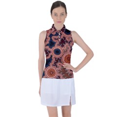 Authentic Aboriginal Art - Pathways Women s Sleeveless Polo T-shirt by hogartharts