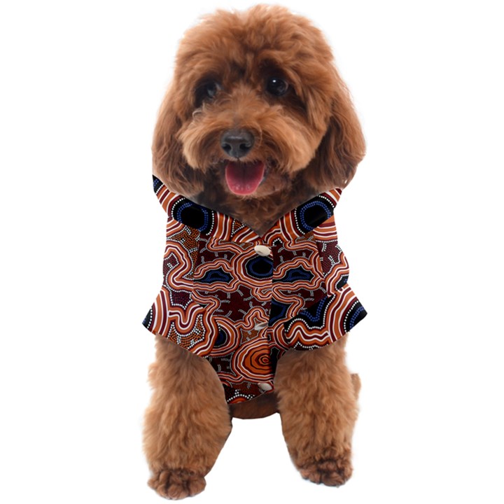 Authentic Aboriginal Art - Pathways Dog Coat