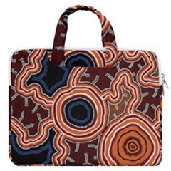 Authentic Aboriginal Art - Pathways Macbook Pro 13  Double Pocket Laptop Bag by hogartharts