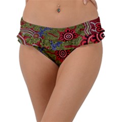 Authentic Aboriginal Art - Connections Frill Bikini Bottoms by hogartharts