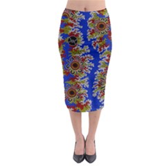 Authentic Aboriginal Art - Waterholes (corella) Midi Pencil Skirt by hogartharts