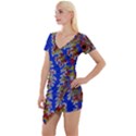 Authentic Aboriginal Art - Waterholes (Corella) Short Sleeve Asymmetric Mini Dress View1