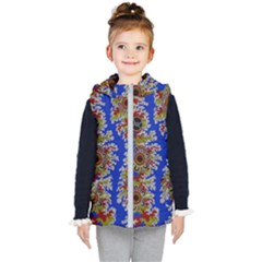 Authentic Aboriginal Art - Waterholes (corella) Kids  Hooded Puffer Vest by hogartharts