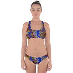 Authentic Aboriginal Art - Waterholes (corella) Cross Back Hipster Bikini Set by hogartharts