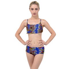 Authentic Aboriginal Art - Waterholes (corella) Layered Top Bikini Set by hogartharts