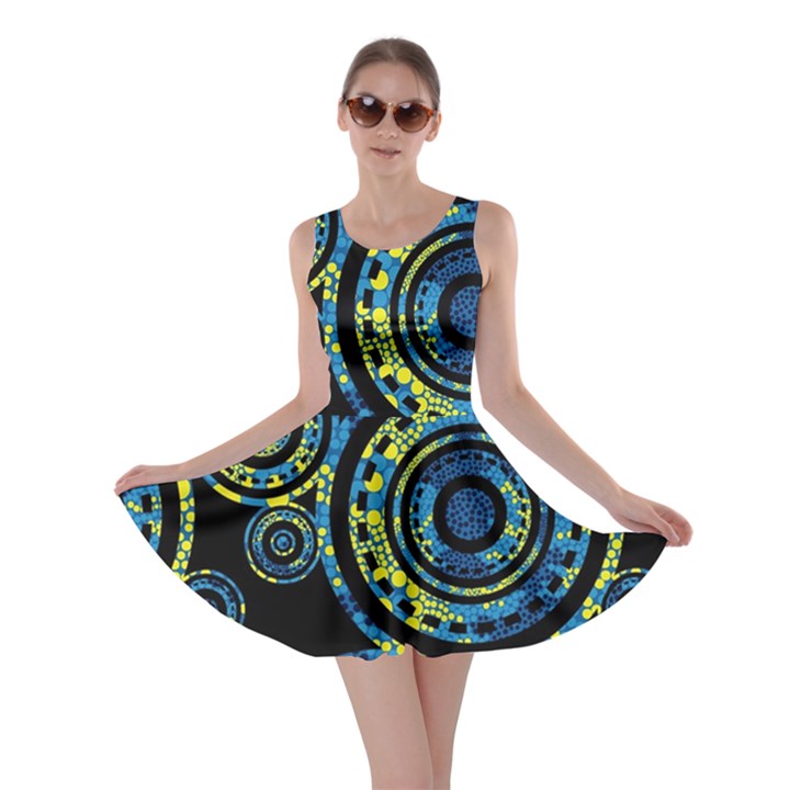 Authentic Aboriginal Art - Circles (Paisley Art) Skater Dress