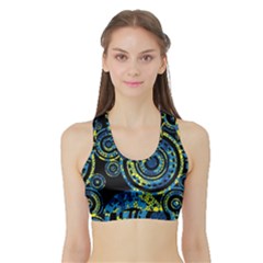 Authentic Aboriginal Art - Circles (paisley Art) Sports Bra With Border by hogartharts