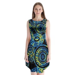 Authentic Aboriginal Art - Circles (paisley Art) Sleeveless Chiffon Dress   by hogartharts