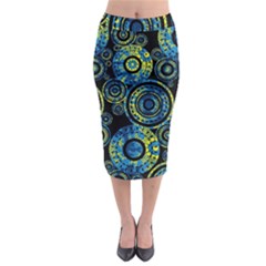 Authentic Aboriginal Art - Circles (paisley Art) Midi Pencil Skirt by hogartharts