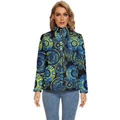 Authentic Aboriginal Art - Circles (paisley Art) Women s Puffer Bubble Jacket Coat by hogartharts