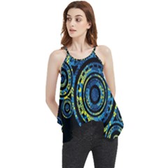 Authentic Aboriginal Art - Circles (paisley Art) Flowy Camisole Tank Top by hogartharts