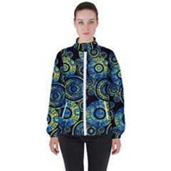 Authentic Aboriginal Art - Circles (paisley Art) Women s High Neck Windbreaker by hogartharts