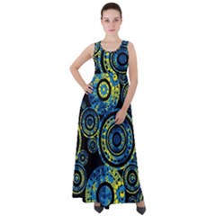 Authentic Aboriginal Art - Circles (paisley Art) Empire Waist Velour Maxi Dress by hogartharts