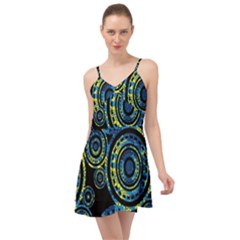 Authentic Aboriginal Art - Circles (paisley Art) Summer Time Chiffon Dress by hogartharts