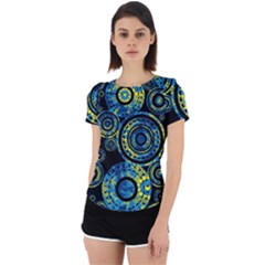 Authentic Aboriginal Art - Circles (paisley Art) Back Cut Out Sport T-shirt by hogartharts