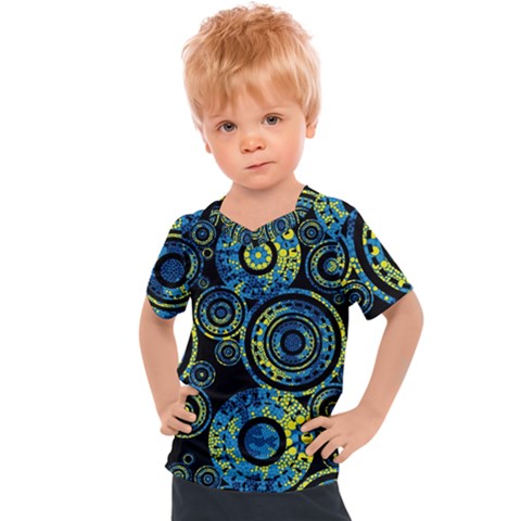 Authentic Aboriginal Art - Circles (paisley Art) Kids  Sports T-shirt by hogartharts