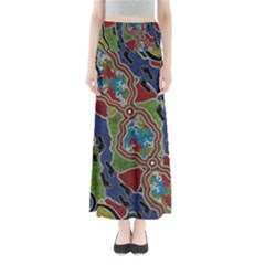 Authentic Aboriginal Art - Walking The Land Full Length Maxi Skirt by hogartharts