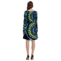 Authentic Aboriginal Art - Circles (Paisley Art) Long Sleeve Knee Length Skater Dress With Pockets View4