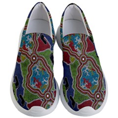 Authentic Aboriginal Art - Walking The Land Women s Lightweight Slip Ons by hogartharts