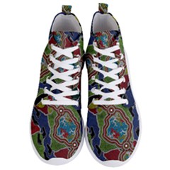 Authentic Aboriginal Art - Walking The Land Men s Lightweight High Top Sneakers by hogartharts