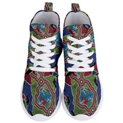 Authentic Aboriginal Art - Walking The Land Women s Lightweight High Top Sneakers by hogartharts