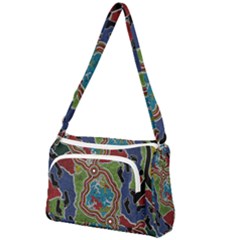 Authentic Aboriginal Art - Walking The Land Front Pocket Crossbody Bag by hogartharts