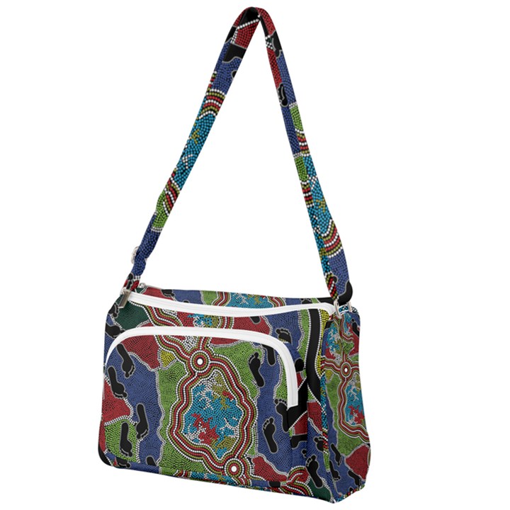 Authentic Aboriginal Art - Walking the Land Front Pocket Crossbody Bag