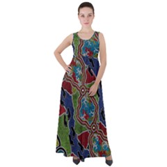 Authentic Aboriginal Art - Walking The Land Empire Waist Velour Maxi Dress by hogartharts