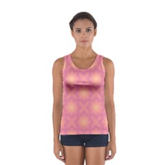 Fuzzy Peach Aurora Pink Stars Sport Tank Top  by PatternSalad