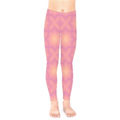 Fuzzy Peach Aurora Pink Stars Kids  Leggings by PatternSalad