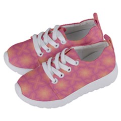 Fuzzy Peach Aurora Pink Stars Kids  Lightweight Sports Shoes by PatternSalad